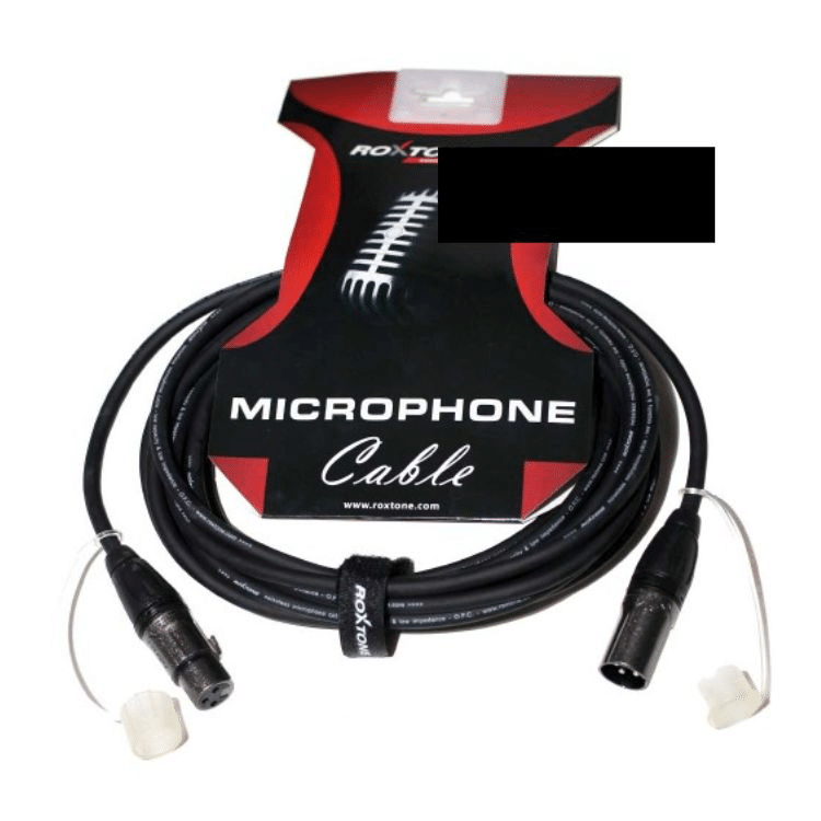 כבל XLR פרימיום באורך 5 מטר בצבע שחור Roxtone