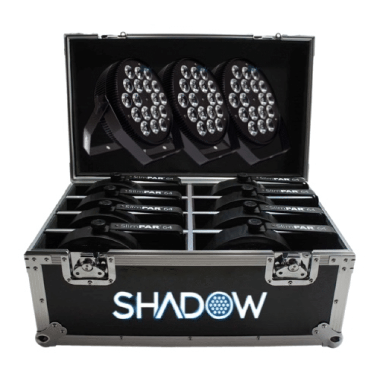 8 פנסי שטיפה בקייס Shadow PLS180 18X10 RGB-WW