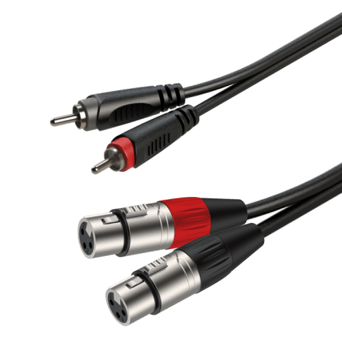 כבל כפול XLR F – RCA באורך 20 ס”מ Roxtone