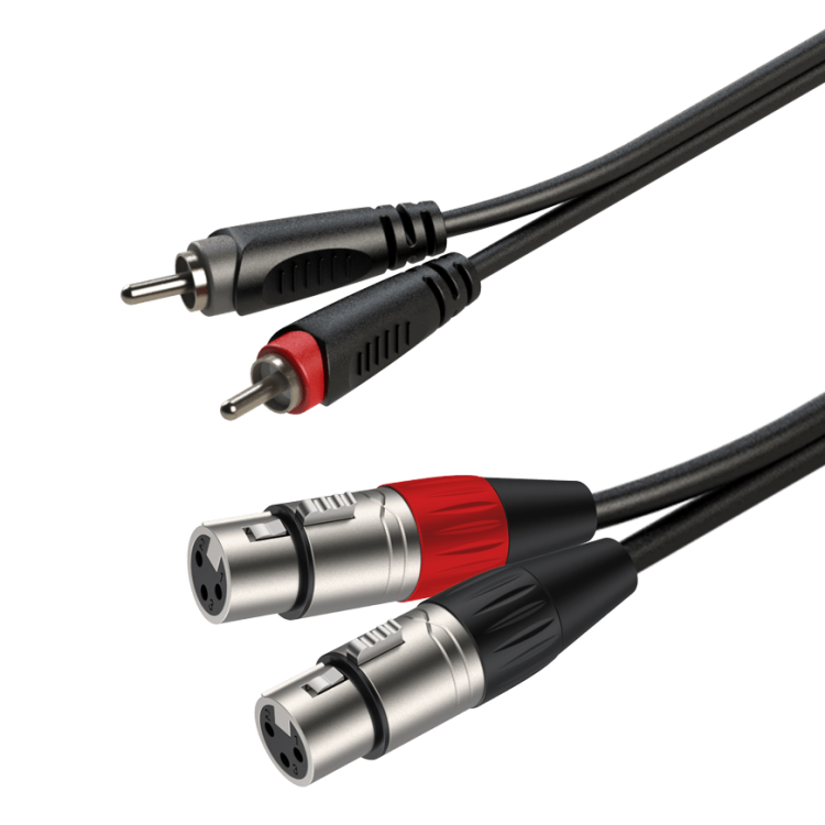 כבל כפול XLR F – RCA באורך 20 ס”מ Roxtone