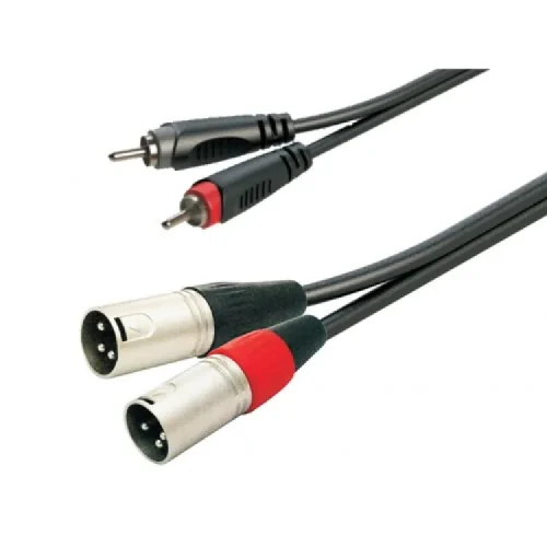 כבל כפול XLR M – RCA באורך 3 מטר Roxtone