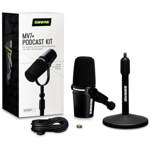 חבילת מיקרופון לפודקאסט Shure MV7+-K-BNDL