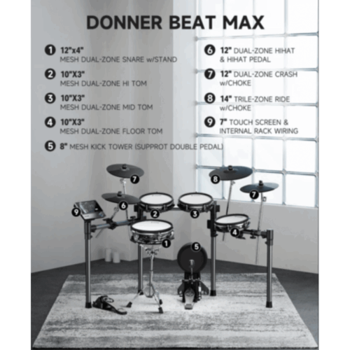 ⁦מערכת תופים אלקטרונית DONNER BEAT MAX⁩ – תמונה ⁦3⁩