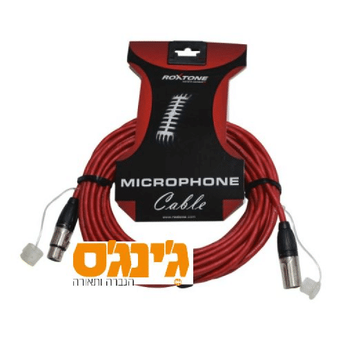 כבל XLR בצבע אדום באורך 7.5 מטר Roxtone