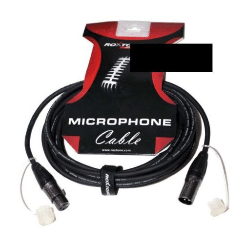 כבל XLR פרימיום באורך 10 מטר בצבע שחור Roxtone