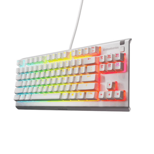 מקלדת גיימינג לבנה SteelSeries Apex 3 TKL US