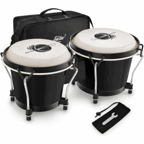 בונגוס בצבע שחור עם תיק EASTAR Bongo Drums EBO1