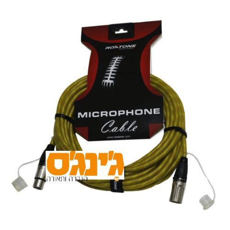 כבל XLR בצבע צהוב באורך 7.5 מטר Roxtone