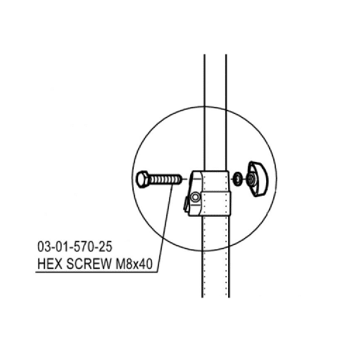 בורג נועל מנגנון M8X40 לסטנד 21435 Konig & Meyer