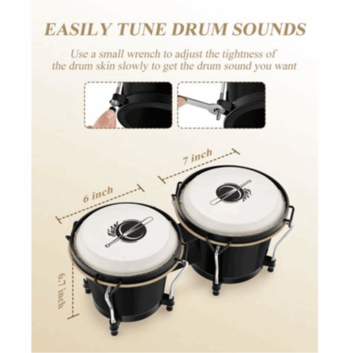⁦בונגוס בצבע שחור עם תיק EASTAR Bongo Drums EBO1⁩ – תמונה ⁦3⁩