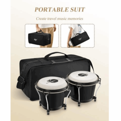 ⁦בונגוס בצבע שחור עם תיק EASTAR Bongo Drums EBO1⁩ – תמונה ⁦4⁩