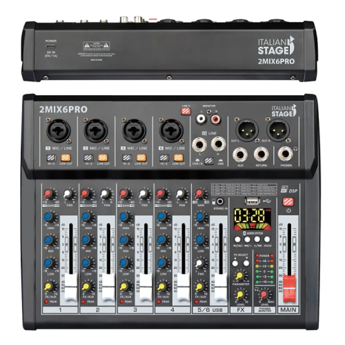 מיקסר 6 ערוצים Italian Stage 2MIX6 PRO