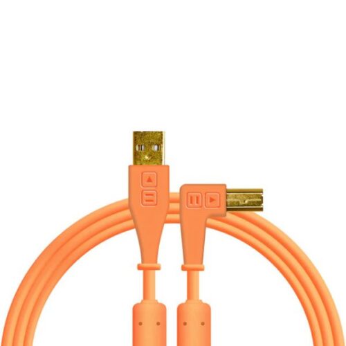 כבל USB זוויתי לקונטרולר DJ TechTools Chroma Cables USB-A to B Orange
