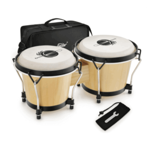 בונגוס בצבע טבעי עם תיק EASTAR Bongo Drums EBO1