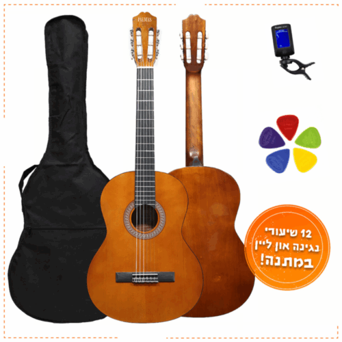 ערכת גיטרה קלאסית 4.4 בצבע טבעי Palmas NT39 PACK