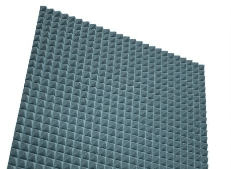 ספוג אקוסטי 100×100 ס"מ בצורת פרמידה צבע אפור