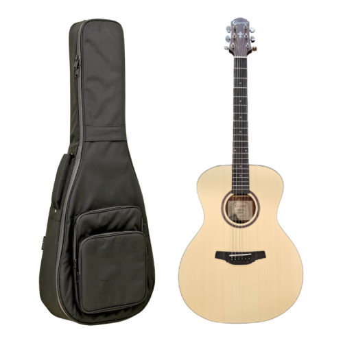 גיטרה אקוסטית בצבע טבעי עם תיק CRAFTER HG-100/OP.N SILVER Series