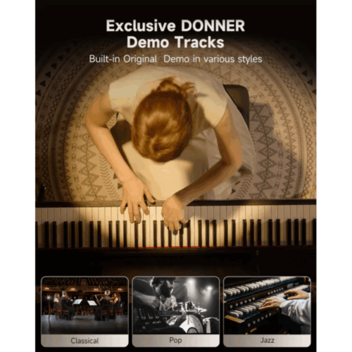 ⁦פסנתר חשמלי רהיט בצבע שחור DONNER OURA S100⁩ – תמונה ⁦6⁩