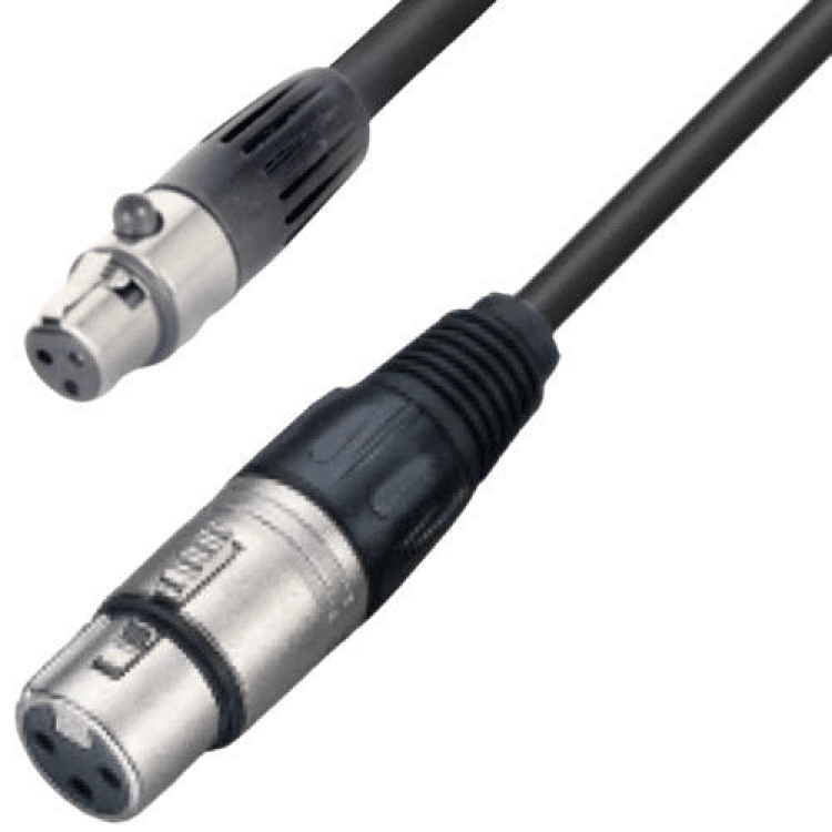 כבל מקצועי XLR – MINI XLR באורך 3 מטר Roxtone