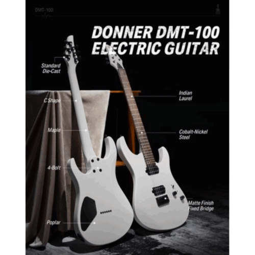 ⁦גיטרה חשמלית בצבע לבן DONNER DMT-100⁩ – תמונה ⁦3⁩