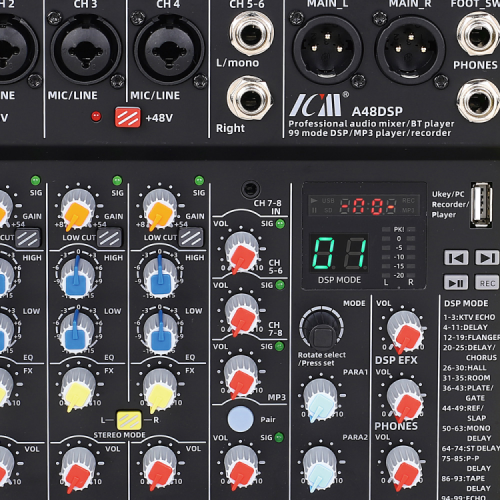 מיקסר 8 ערוצים ICM MIX A48DSP