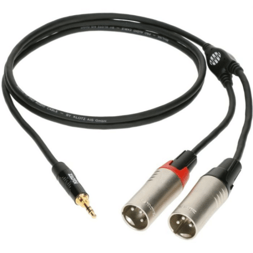 כבל סטריאו 3.5-2XLR באורך 3 מטר מקצועי Klotz